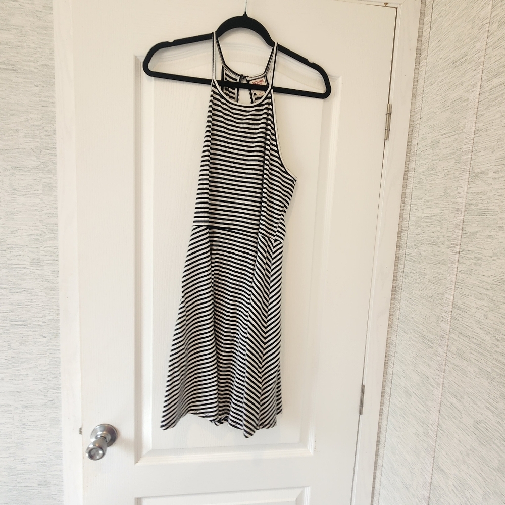 Mossimo Supply Co. Black and White Striped Dress Size L Euc
